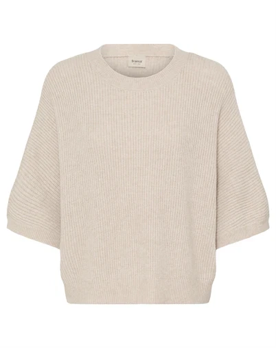 FRBITTE PU 10 Fransa - FRBitte 10 Pullover Strik - Oatmeal Melange 